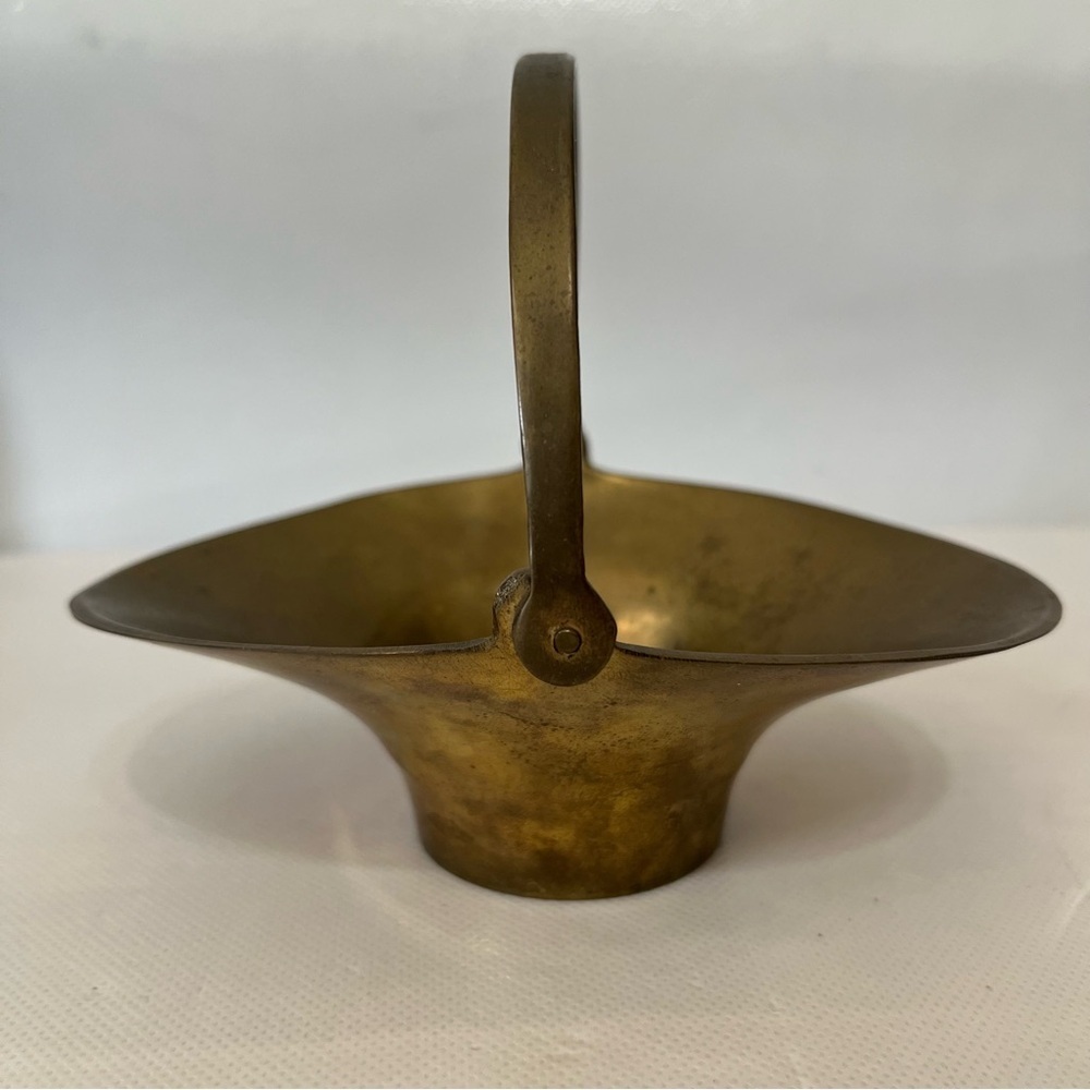 Vintage Brass Basket MCM